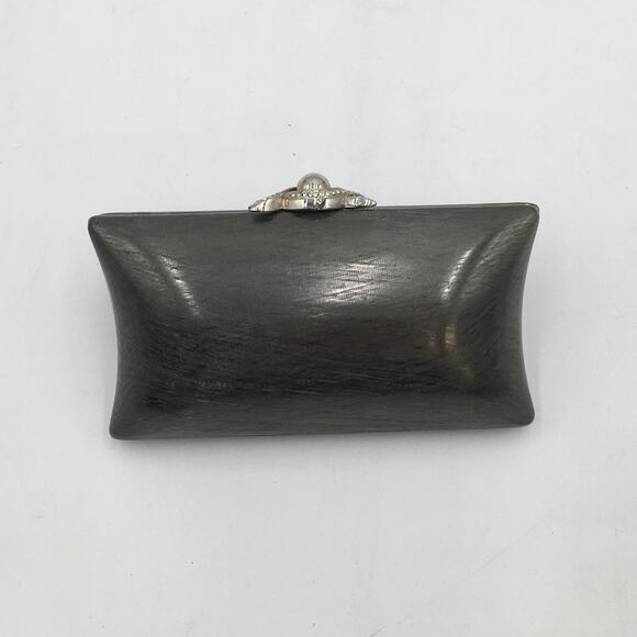 NWT Vintage Rodo Italy Brushed Grey Evening Clutch Purse w/Chain Strap - Picture 1 of 10